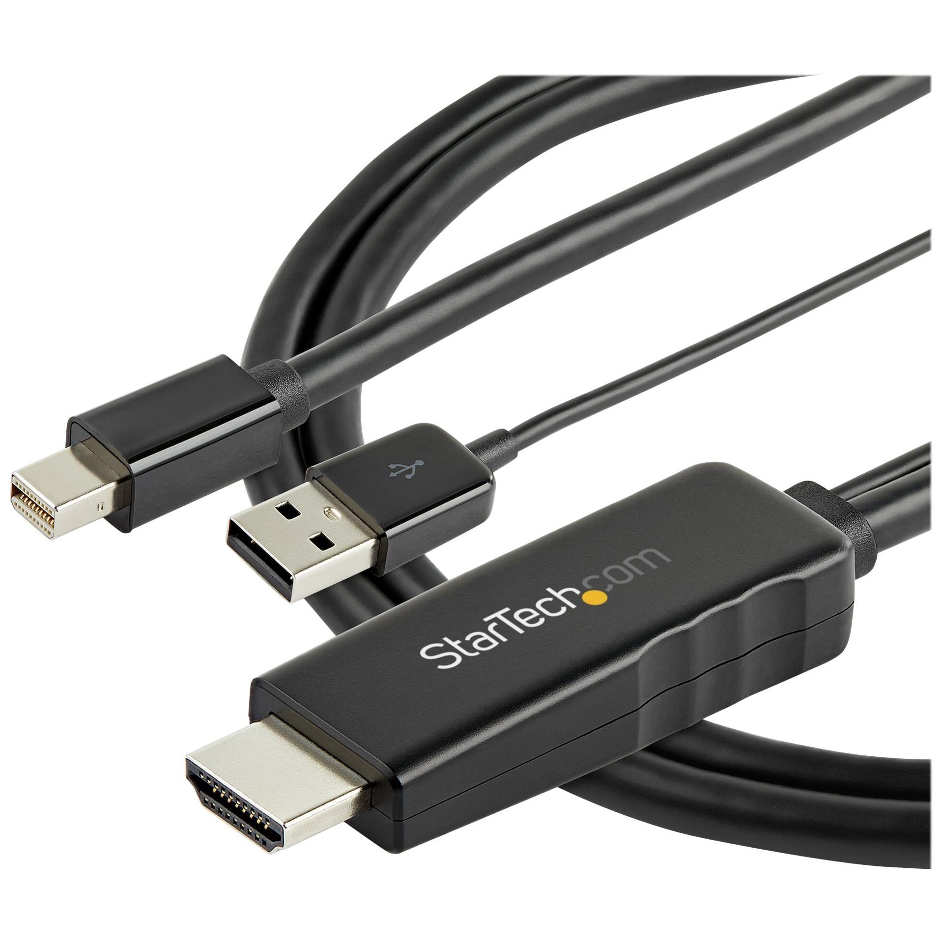 StarTech 6ft HDMI to Mini DisplayPort Cable, 4K 30Hz, Active Adapter with Audio and USB Power