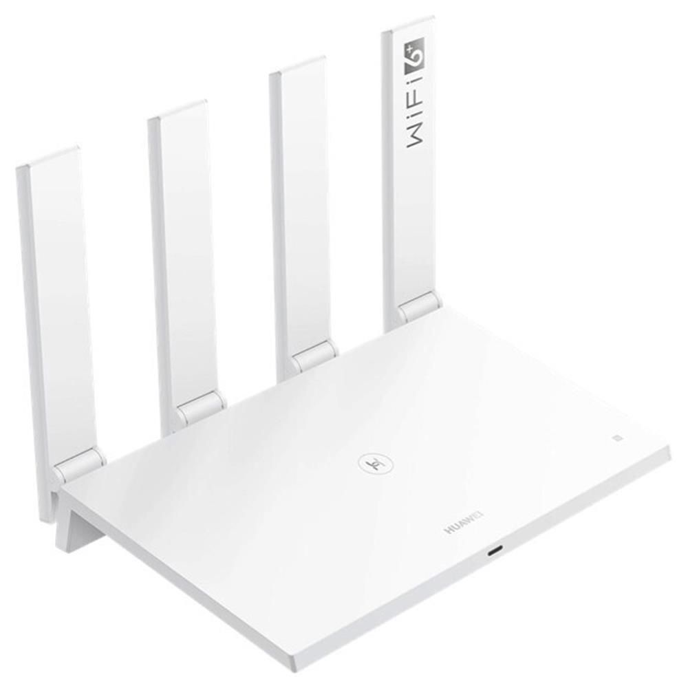 Huawei AX3 Pro Wireless Router - Quad-core WiFi 6, 2.4GHz + 5GHz, 256MB RAM, 160MHz Bandwidth, 3000Mbps, 4 Signal Amplifiers, Internet Protection - White