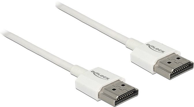 Delock High-Speed HDMI with Ethernet Cable - 2m, Triple Shielding, White, 4K Support