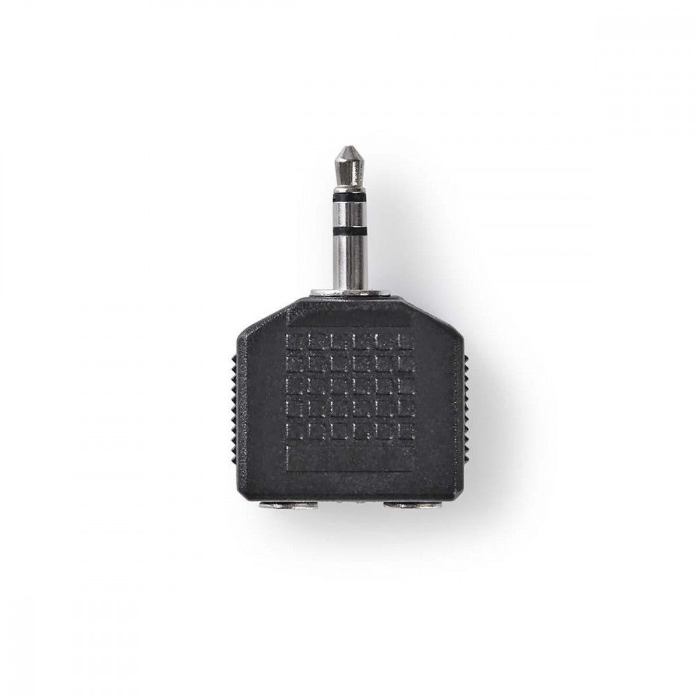 Repartidor de audio Nedis - Adaptador estéreo de 3,5 mm macho a hembra mini-teléfono - Negro