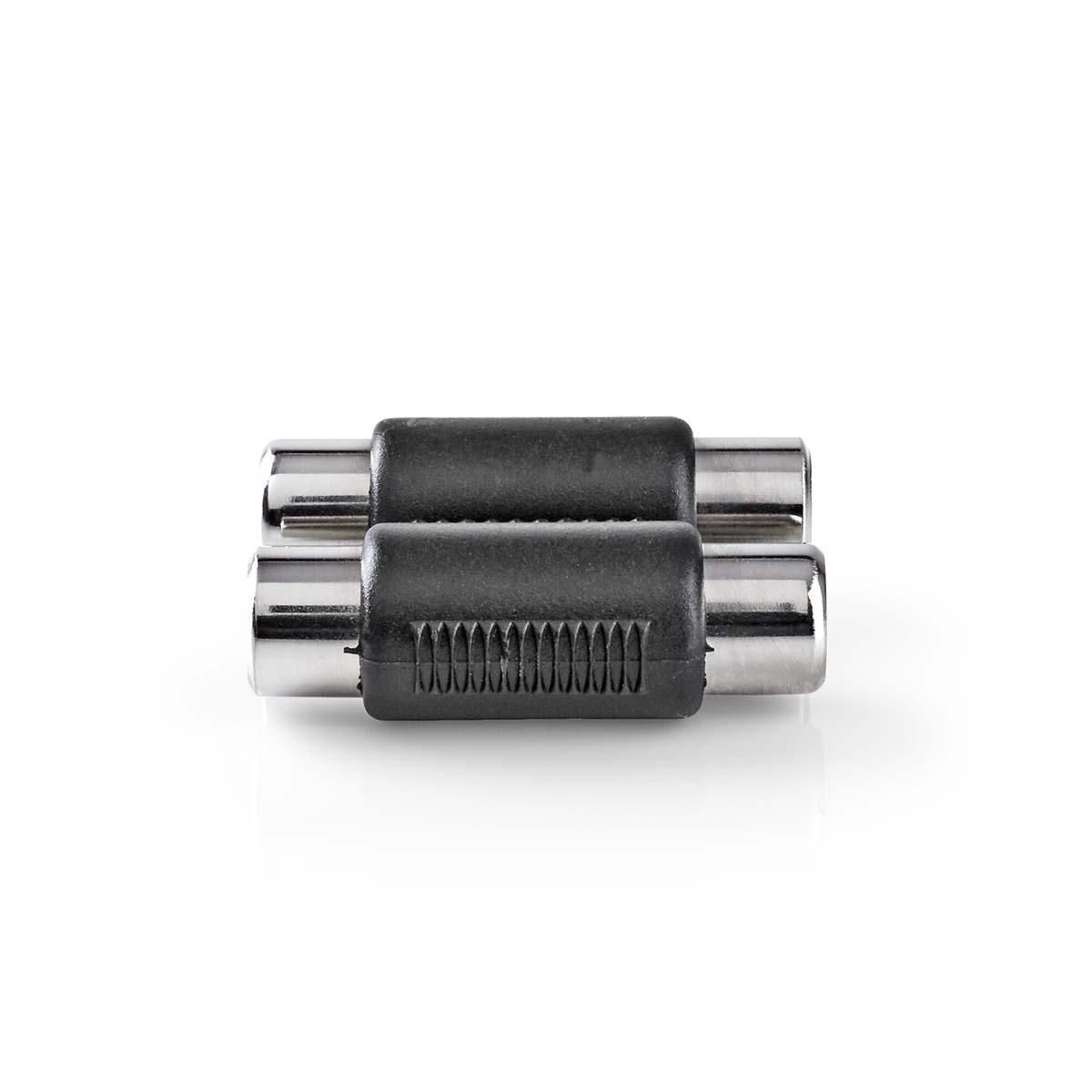 Splinter de audio Nedis - 2 conectores RCA femeninos a 2 femeninos - Negro