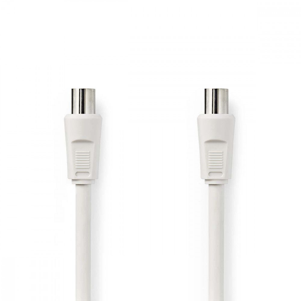 Câble coaxial Nedis, 25 m, double blindé, 90 dB, connecteurs IEC mâle à femelle, blanc