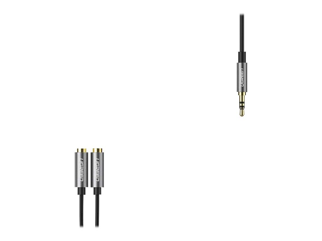 Ugreen Audio Splitter - 3.5mm Stereo Male to Female Adapter - 8 Inch - Black