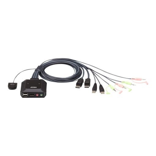 Conmutador ATEN CS22DP - 2 puertos KVM con audio y USB