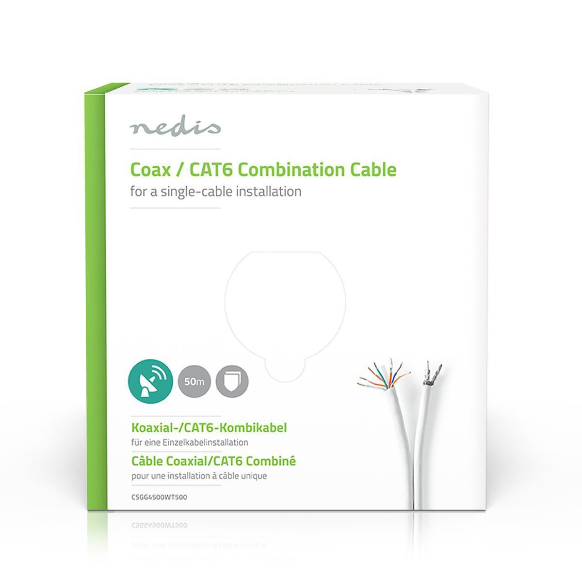 Combined Coaxial/CAT6 Cable 50m