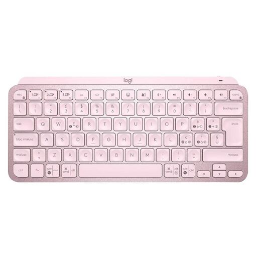 Logitech MX Keys Mini - Spanish QWERTY Backlit Bluetooth Keyboard - Pink
