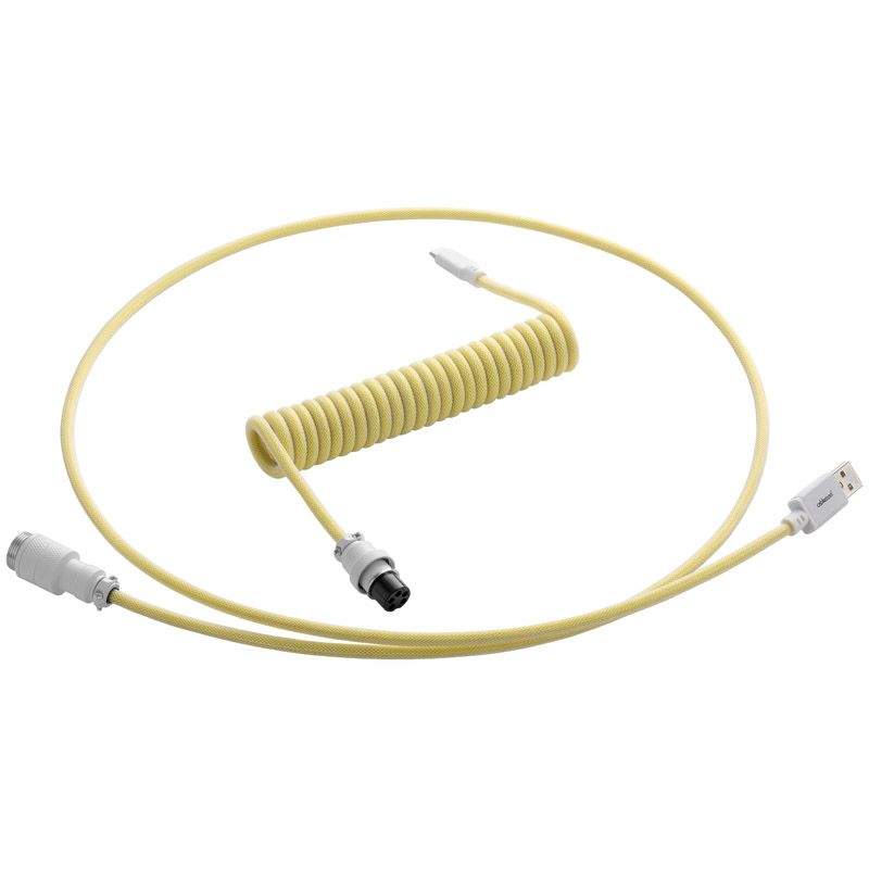CableMod Pro Coiled Keyboard Cable USB-C to USB Type A, Lemon Ice