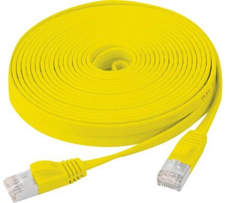 SNG Flat Cable, RJ45, CAT U/FTP, 20m, 250MHz, 100 Ohms, Copper, Yellow