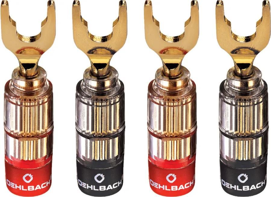 Conector de altavoz Oehlbach Solution - 4 unidades, dorado