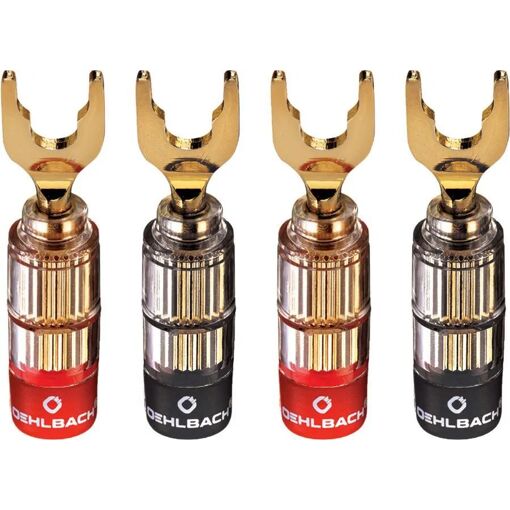 Oehlbach Solution Spade Speaker Connector - 4x Gold Fork