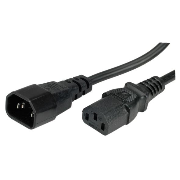 Roline Power Cable - IEC 60320 C14 to IEC 60320 C13 - 250V AC - 10A - 3m - Black