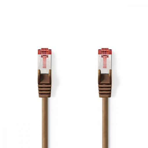 Cable de Red Cat 6 S/FTP RJ45 Macho - Macho 10 m Marrón