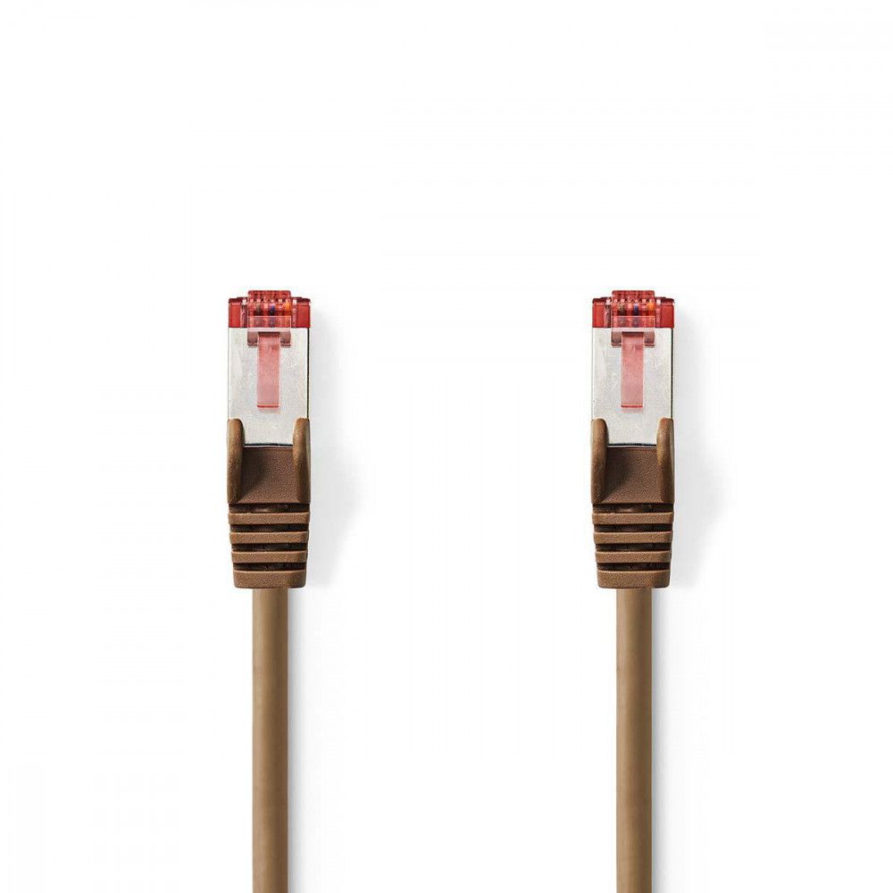 Cat 6 S/FTP Network Cable  RJ45 Male - Male  10ft  Brown