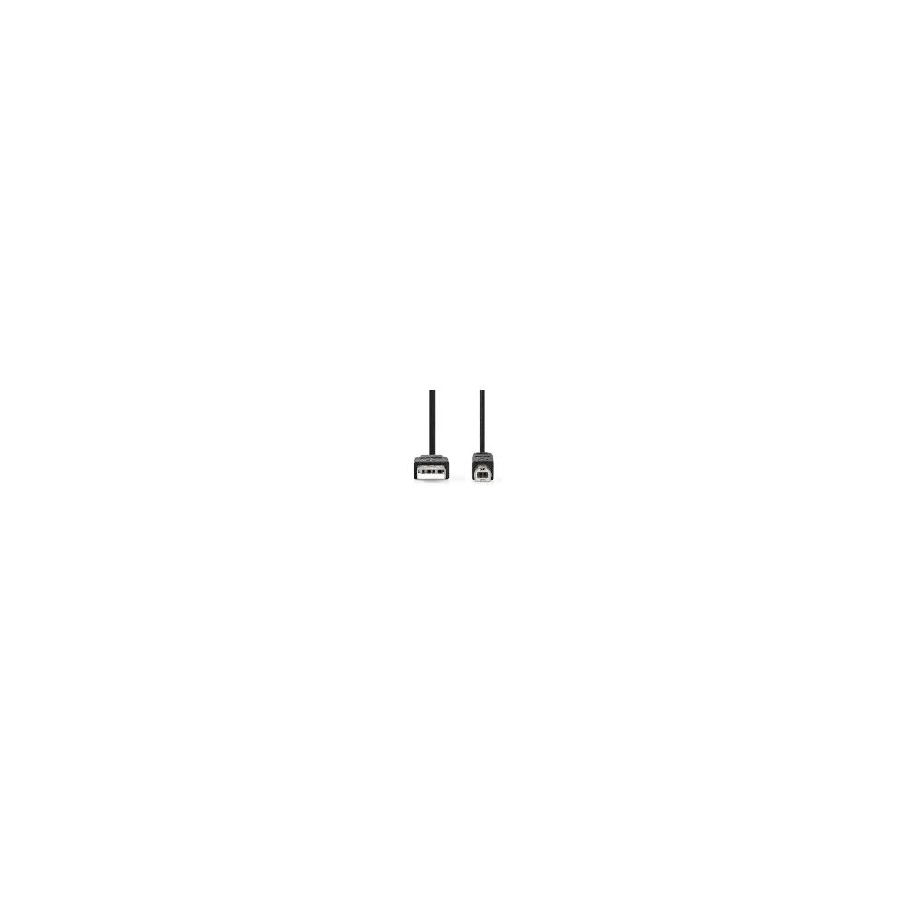 USB 2.0 Cable - 480Mbps, Nickel Plated, 1m, Round PVC, Black
