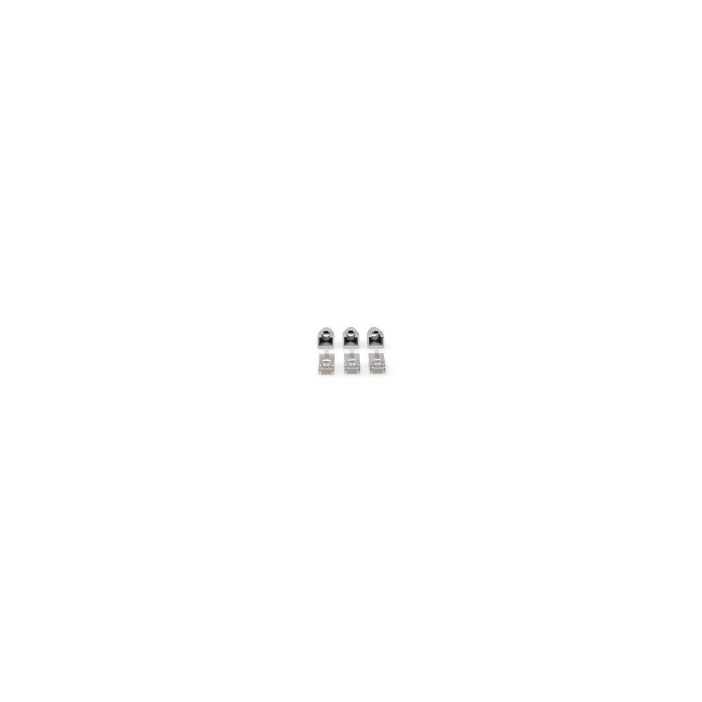 RJ45 Pass-Through Connector, Solid/Jacketed CAT6, Straight, Gold Plated, 10 Pack, PVC, White/Gray