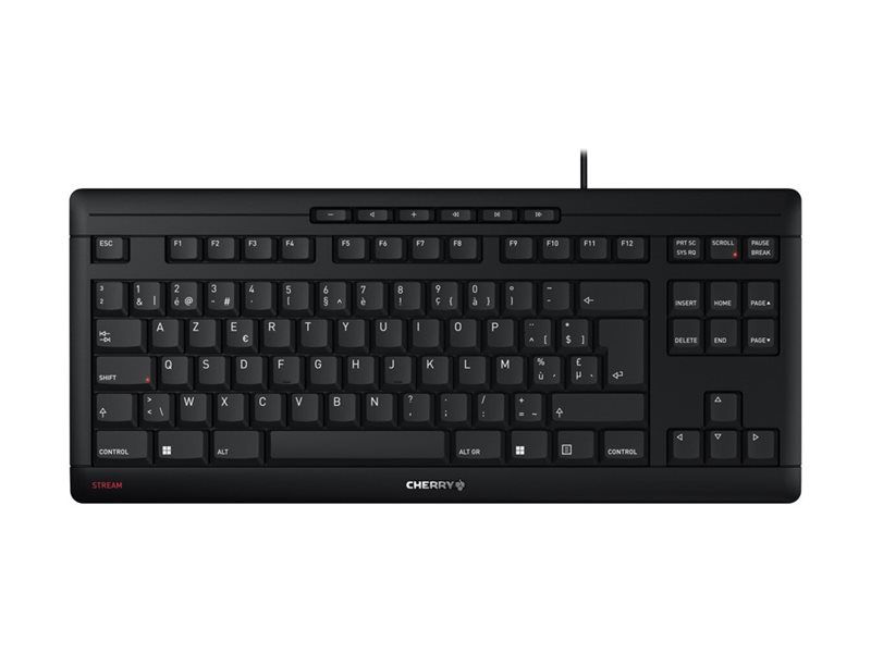 Cherry Stream TKL Keyboard - USB - AZERTY - Belgian - Cherry SX Switch - Black