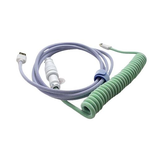 Ducky Premicord USB Cable 6ft (2m) USB A to USB C, Blue/Green