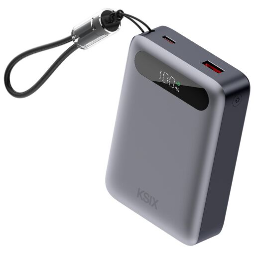 Batería portátil Ksix de 20.000 mAh con tecnología LiPo, gris