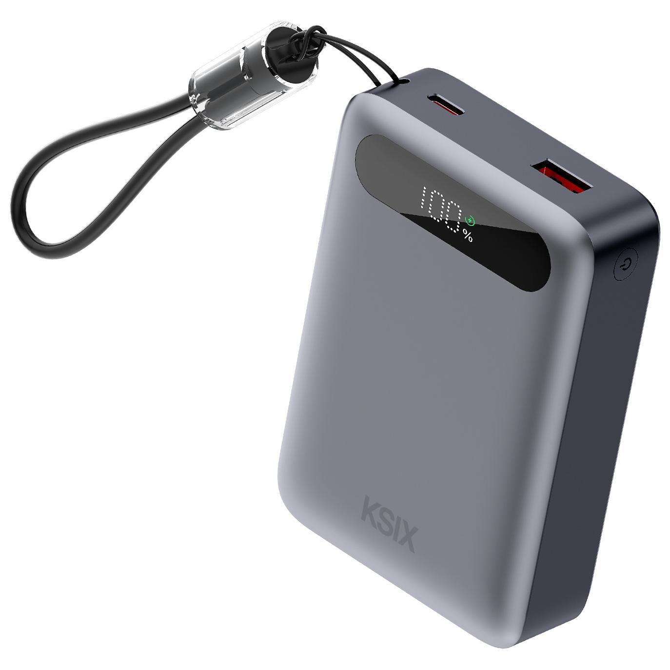Ksix 20000mAh Lithium Polymer (LiPo) Power Bank, Gray