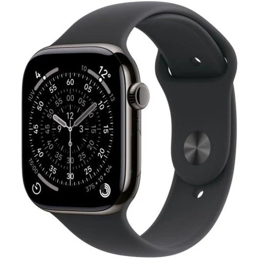 Apple Watch Series 11 GPS + Cellular 46mm Titanium Case Black Sport Band M/L