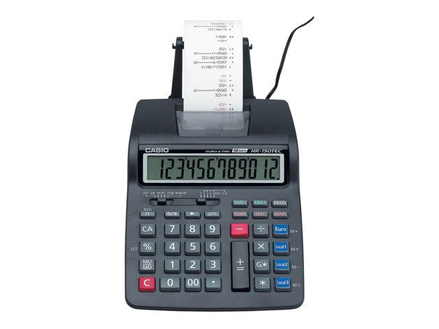 Calculatrice Casio HR-150TEC avec imprimante - Affichage LCD 12 chiffres
