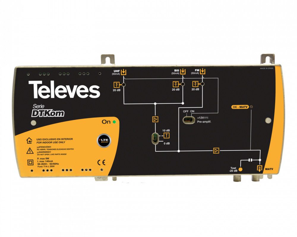 Televes 3E/1S FM-BIII-UHF 53dB TV System