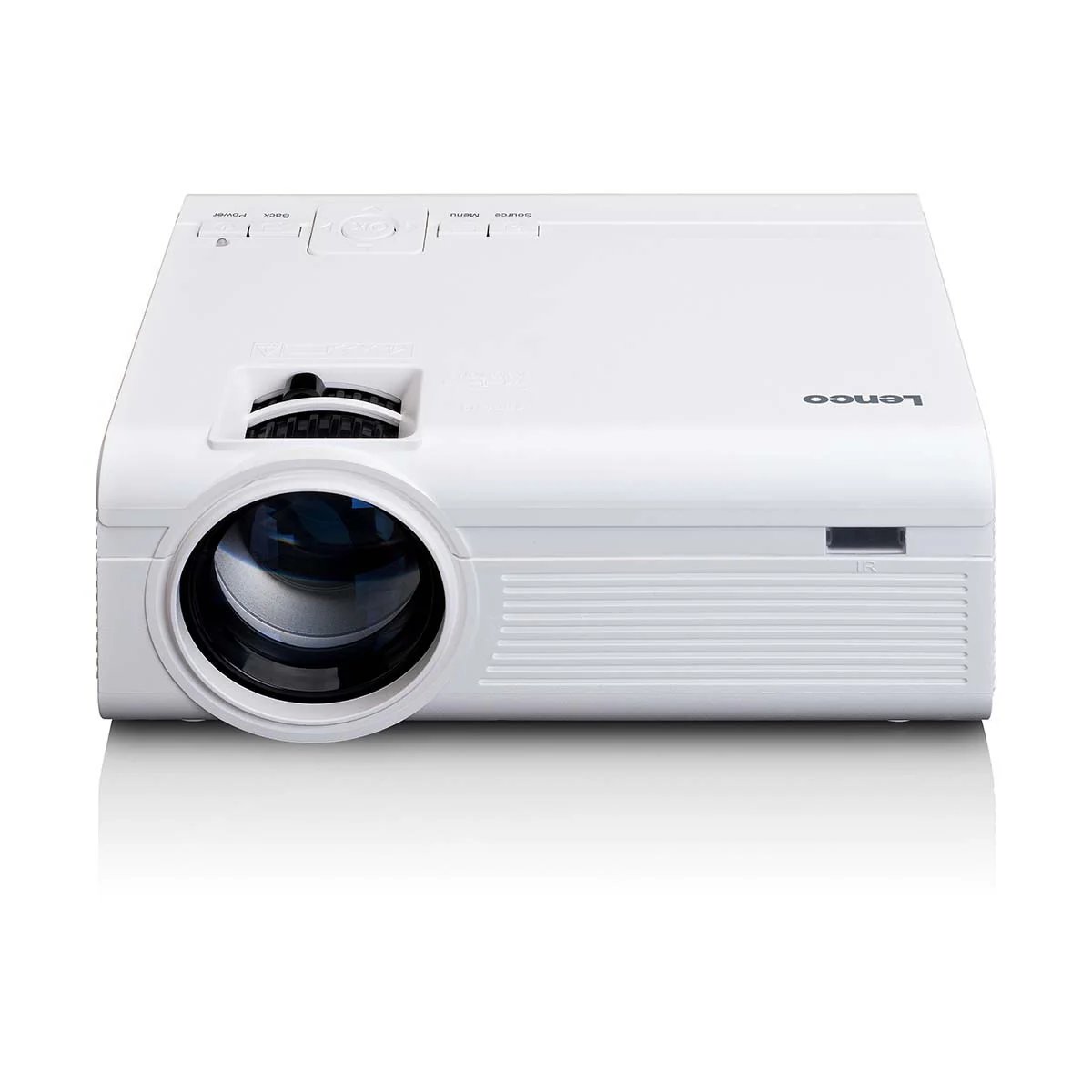 Lenco LPJ-280WH - High Resolution LCD Video Projector, Supports Full HD 1080P - White - Euro / Type-C (CEE 7/16)