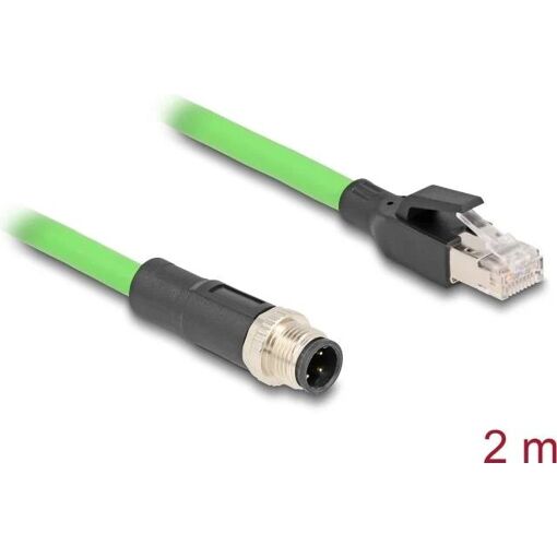 Cable de red Delock M12 a RJ-45, 2 m, verde
