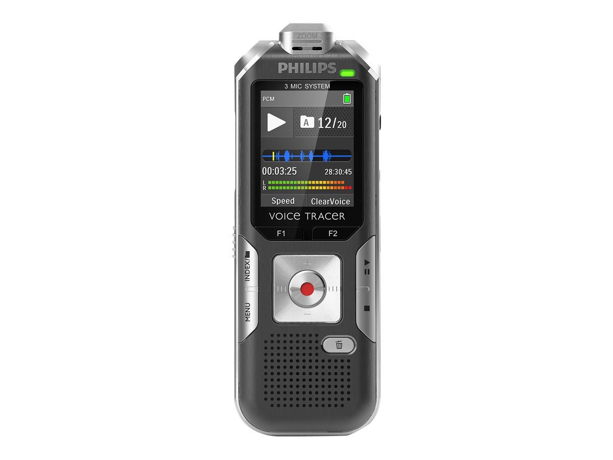 Philips Digital Voice Tracer DVT6000 - 4GB Digital Recorder - Slate Grey, Silver Shadow