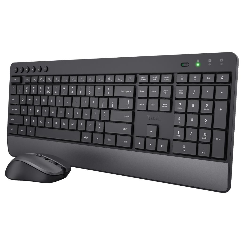 Trust Trezo Wireless Keyboard with Mouse, Black (German QWERTZ Layout)