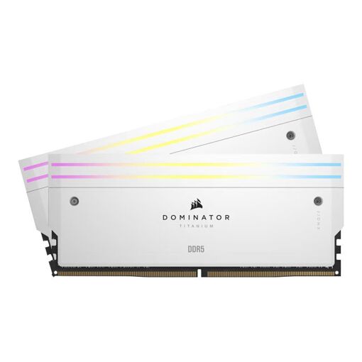 Kit Corsair Dominador Titanium RGB DDR5 - 32GB (2x16GB) - 7200MT/s / PC5-57600 - CL34 - 1.4V - Blanco