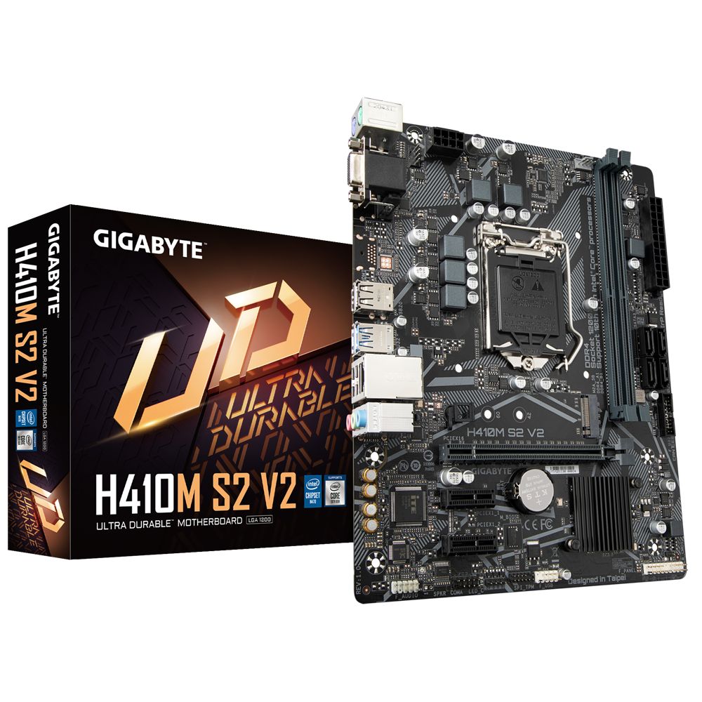 Gigabyte H410M S2 V2 - Ultra Durable Motherboard with Intel GbE LAN and Anti-Sulphur Resistance, Supports 10th Gen Intel Core Processors