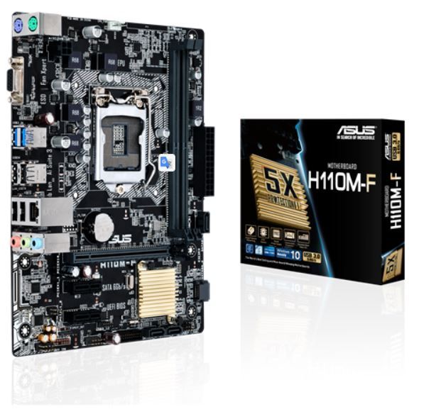 ASUS H110M-F Micro-ATX Motherboard with 5X Protection II