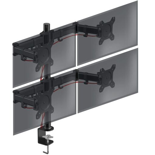 Soporte para cuatro pantallas Duronic DM254 con altura ajustable y rotación para escritorio