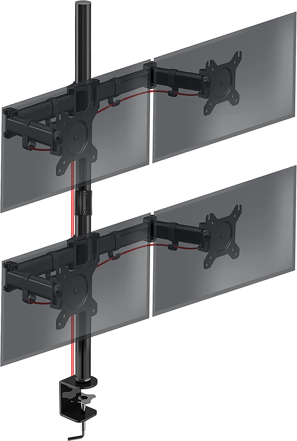 Duronic DMT254 4-Monitor Arm - Adjustable Desk Mount with 100 cm Pole