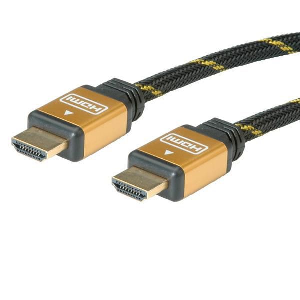 Roline 3m HDMI Cable, Black and Gold