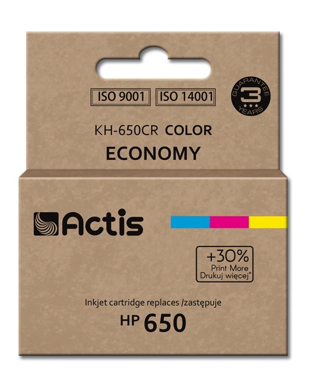 Actis KH-650CR Ink (HP 650 CZ102AE Replacement, Standard, 9ml, Color)