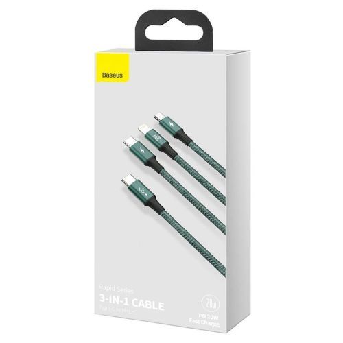 Baseus 3-in-1 Type-C Cable, Green (1.5m)