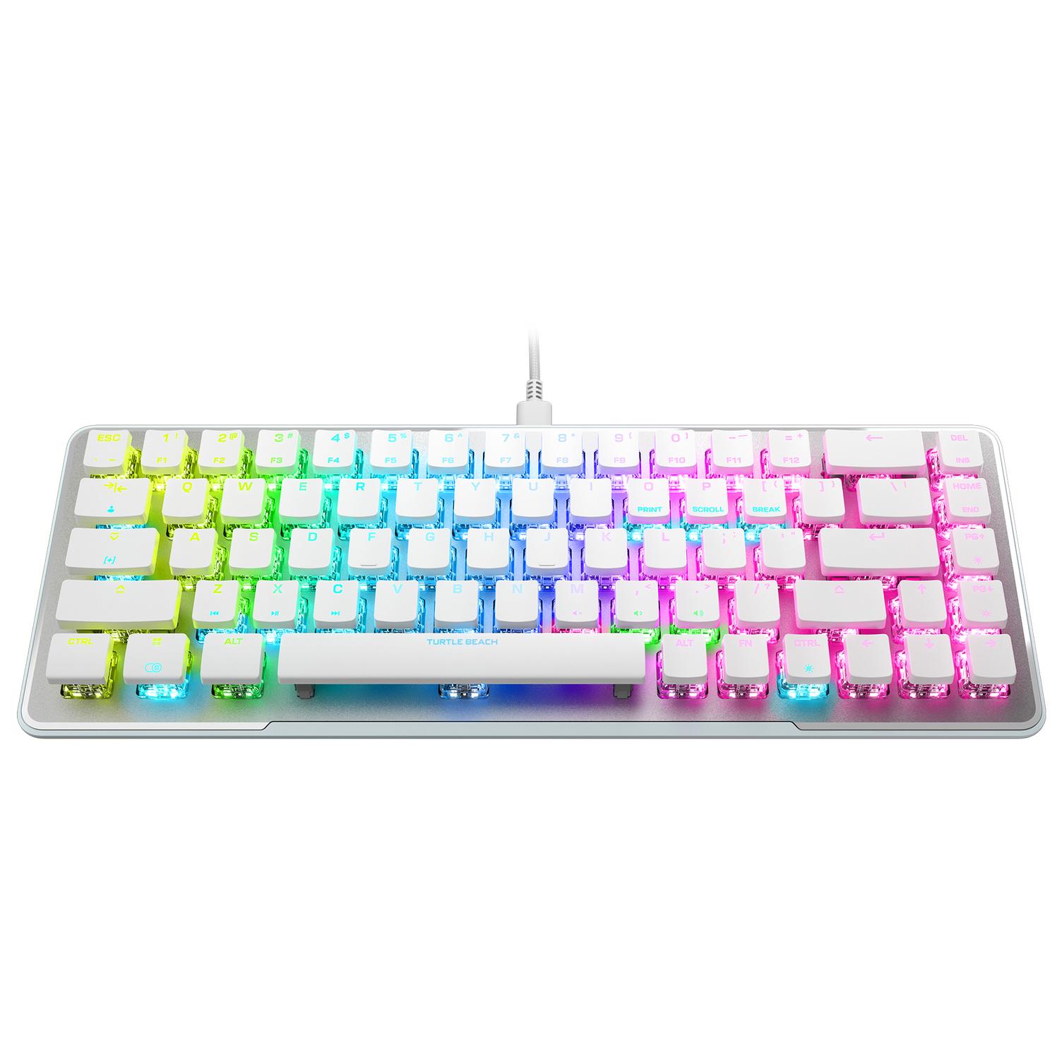 Turtle Beach Vulcan II Mini - 65% Optical Gaming Keyboard with RGB Lighting, Button Duplication Tech, Aluminum Plate - White