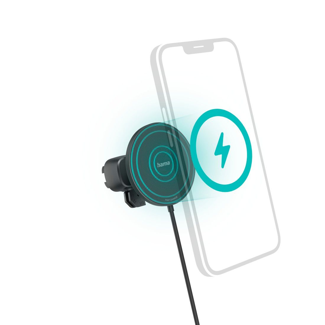 Hama 15W Wireless Car Charger with Magnetic Mount