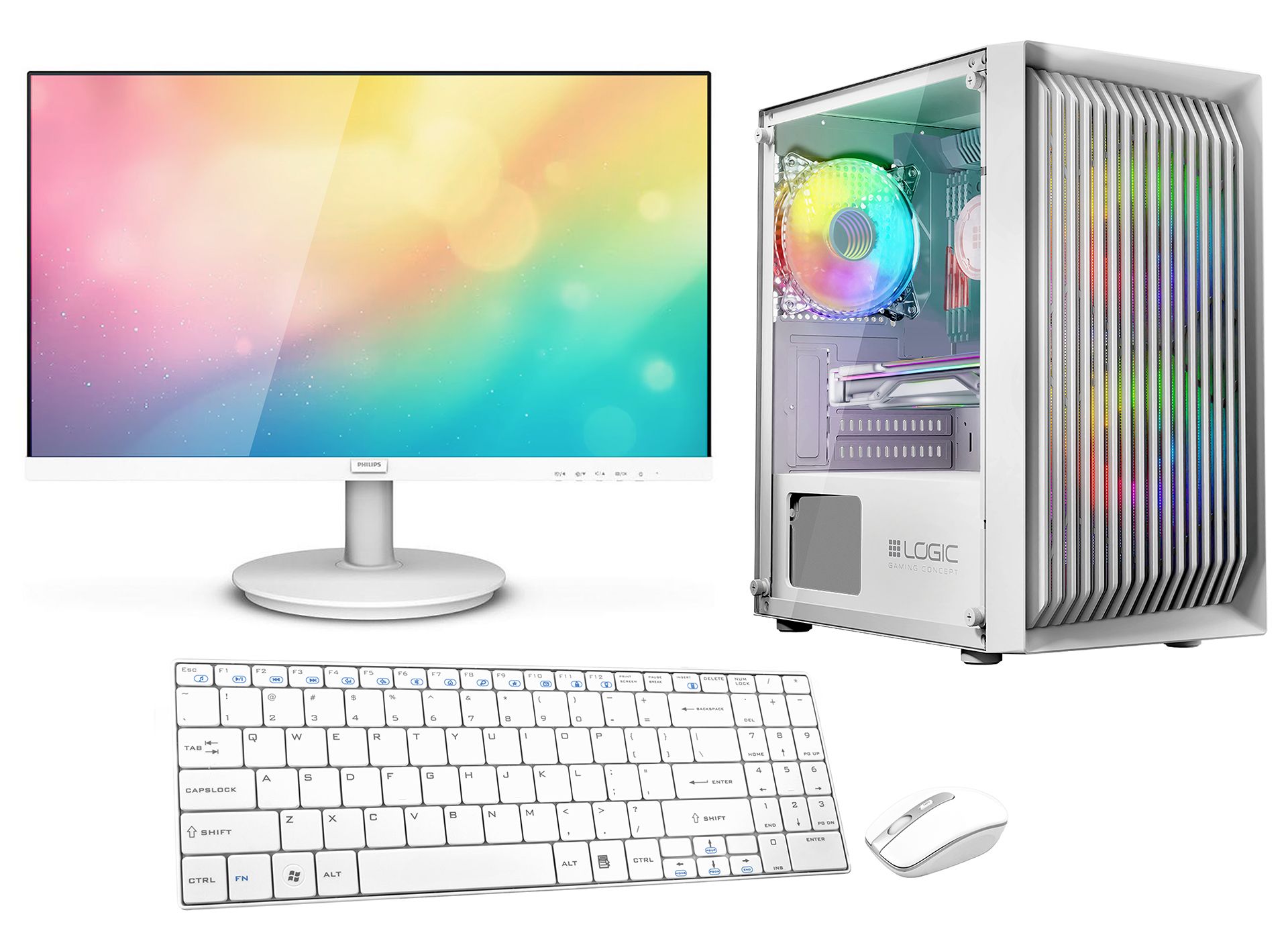 VIST Gaming PC - Core i5 12400F, 16GB RAM, RTX 3050, 1TB SSD, WiFi, 24" LCD, Windows 11 Pro