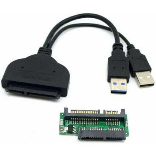 Adaptador USB 3.0 a SATA para discos duros de 1,8" y 2,5" con cable de alimentación USB externo