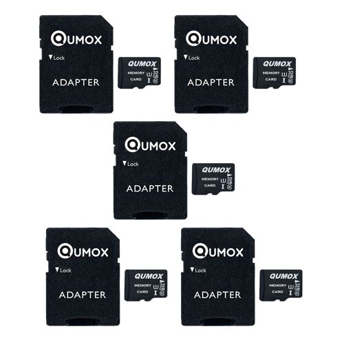 QUMOX 32GB Micro SDHC Card (Class 10 UHS-I, 70MB/s, 15MB/s) - Pack of 5
