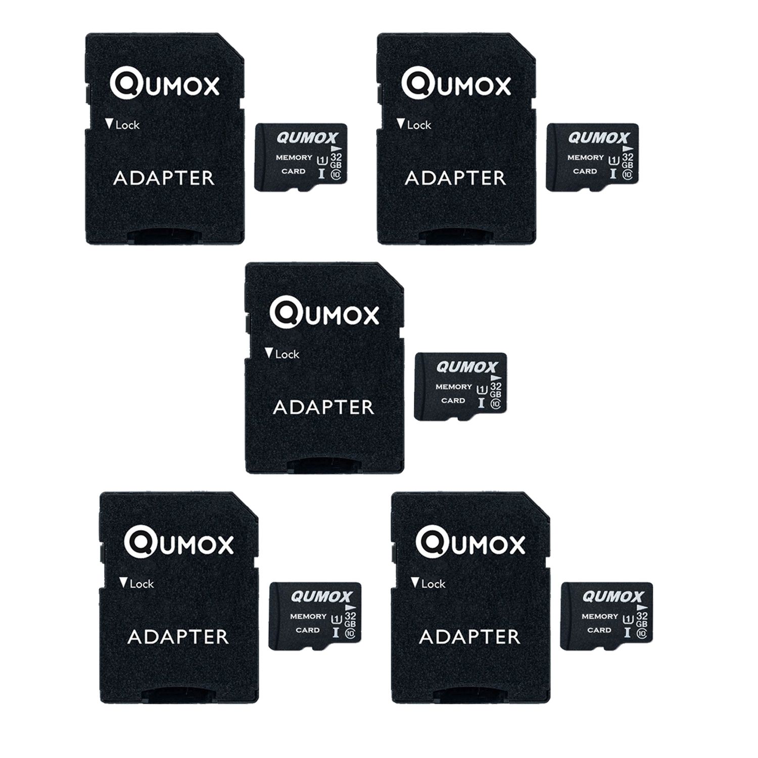 Tarjeta microSDHC QUMOX de 32 GB (Clase 10 UHS-I, 70 MB/s, 15 MB/s) - Pack de 5