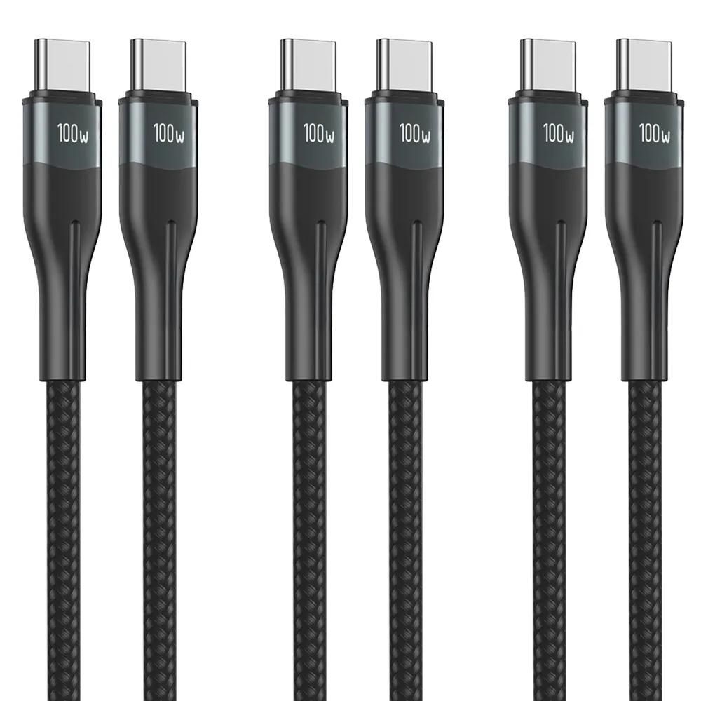 Cable E.F.Connection 3x USB-C a USB-C de carga rápida 100W - Negro 1M