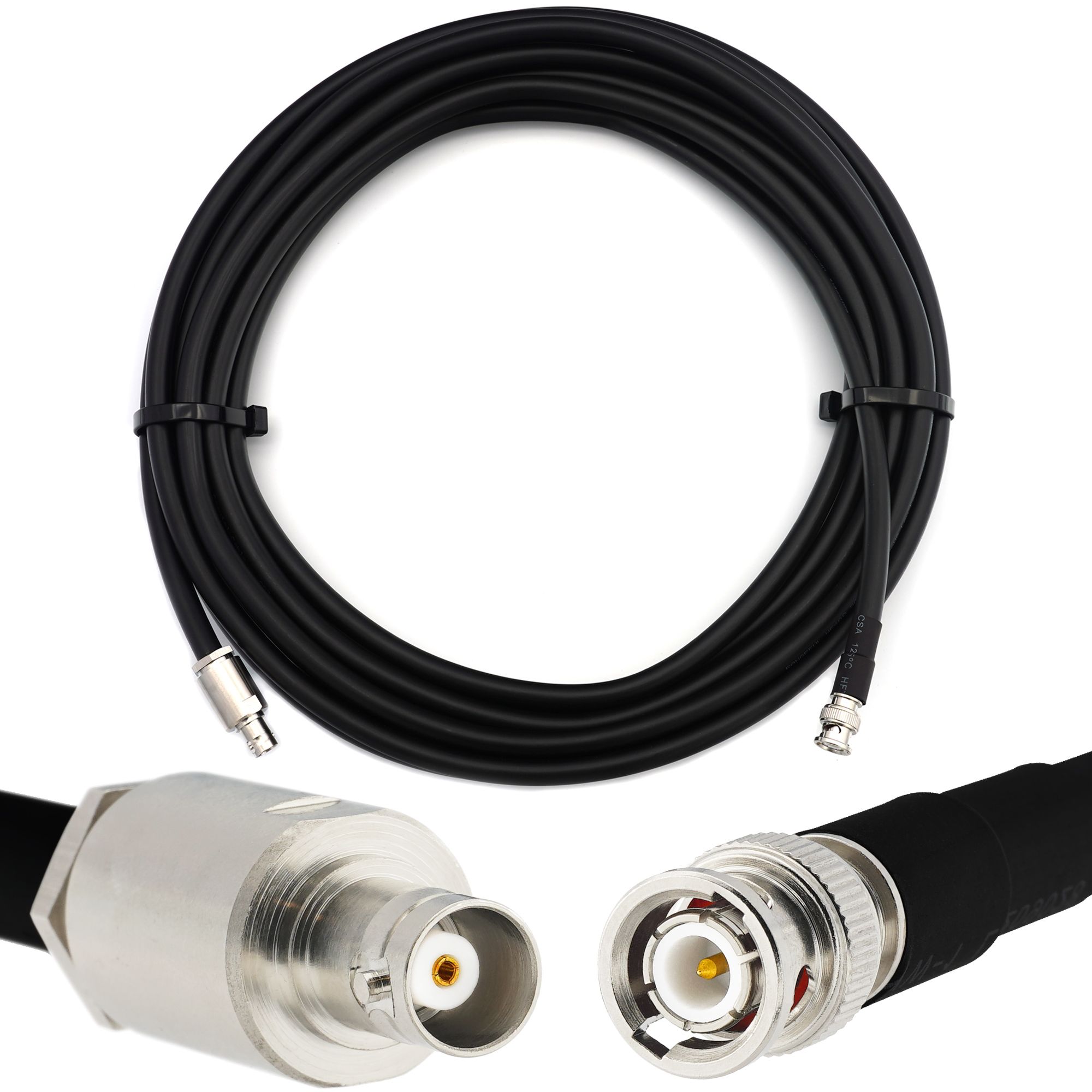 RANGEFUL 12m BNC Male to Female Coaxial Cable - HF400 Flexible 50 Ohm Extension (Equivalent LMR400 UF UltraFlex) for RF Antennas / HAM Radio / CB