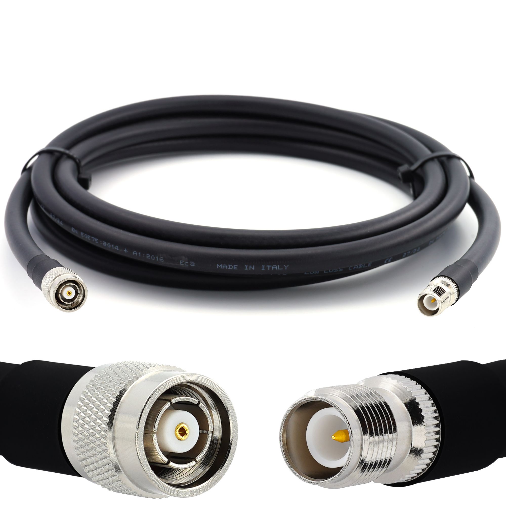 RANGEFUL 25m RP-TNC Male to RP-TNC Female Coaxial Cable - HF400 Flexible 50 Ohm Extension Cable (Equivalent LMR400 UF UltraFlex) for WiFi LTE CDMA GSM DCS 4G 5G 6G Mobile Wireless Router Antenna