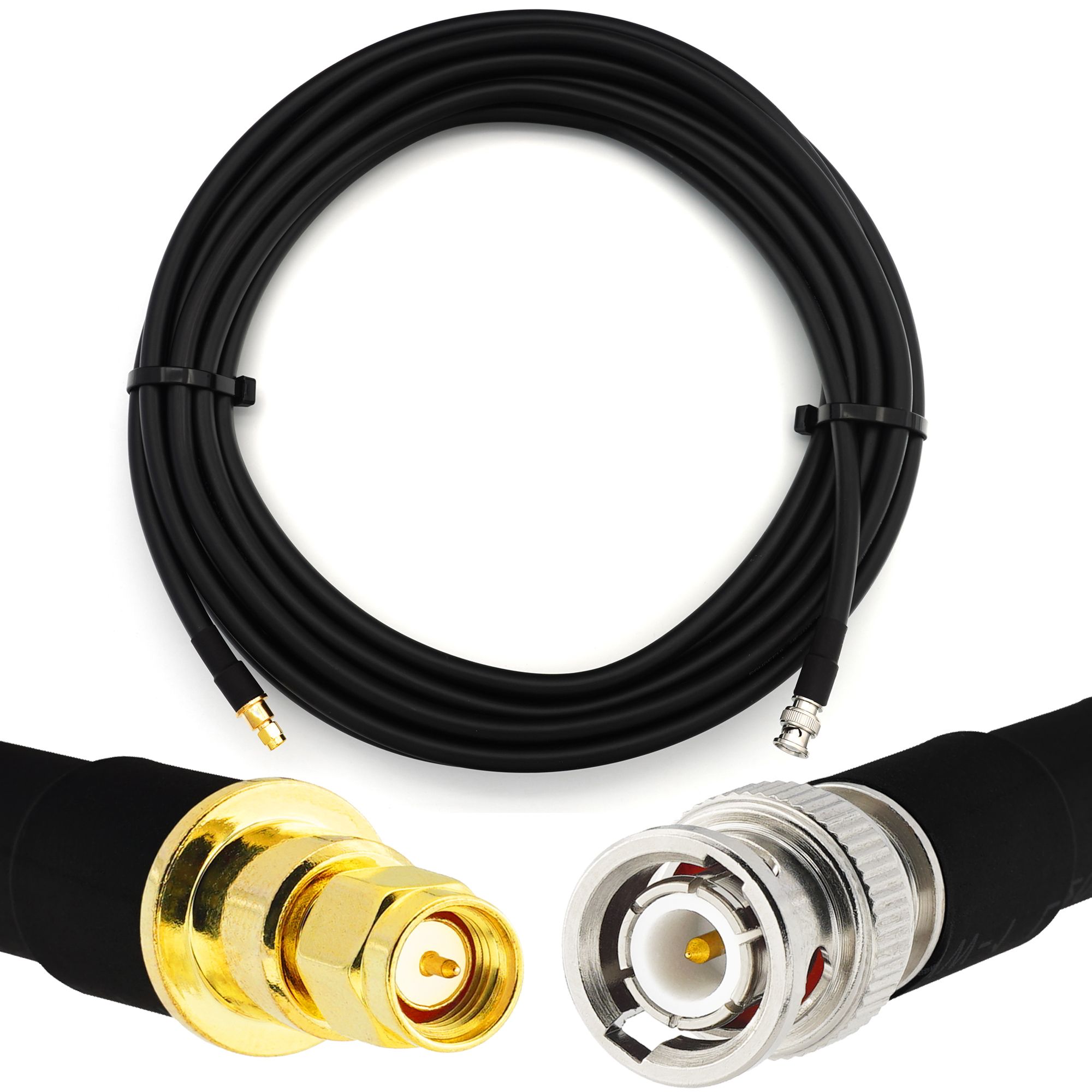 RANGEFUL 2m BNC to SMA Coaxial Cable RG214 - 50 Ohm Extension for HAM, CB Radio, Antenna, SWR Meter, Amateur Radio, UHF, VHF