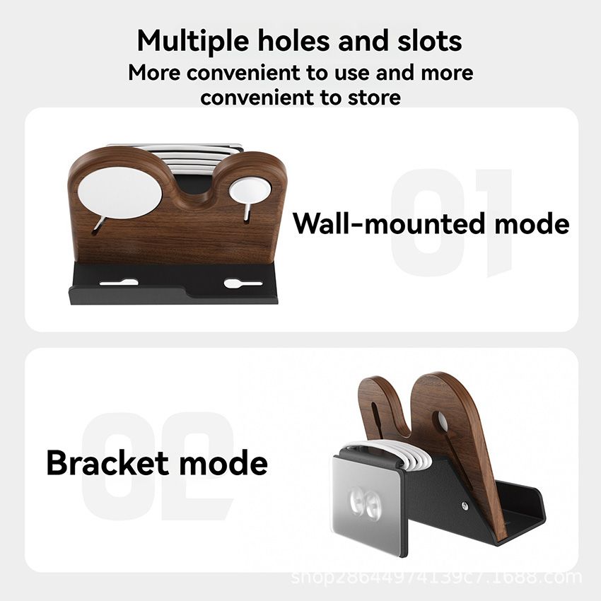 LICHIFIT Wireless Charger Wall Mount - 2-in-1 Watch and Device Holder for iPhone
