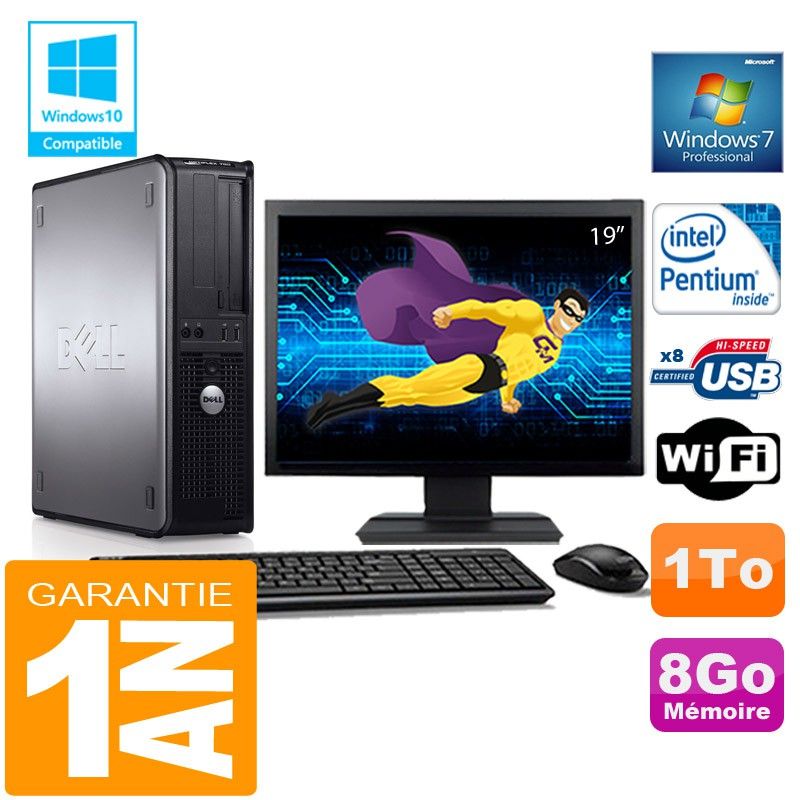 Dell 780 DT Desktop PC - Intel E5300, 8GB RAM, 1TB HDD, WiFi, Windows 7 Pro